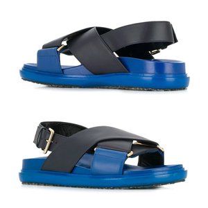 NEW Marni Fussbett Blue Crossover Sandals/Slides sz 10 HTF